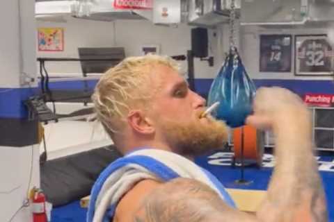 Watch Jake Paul SMOKE in training for Nate Diaz fight as YouTube star gets his ‘lungs ready for 10..