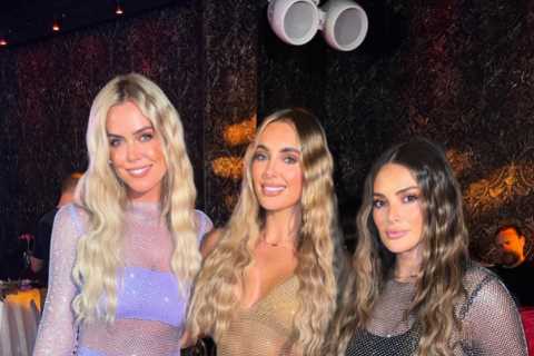 Towie’s Amber, Chloe and Courtney pose in see-through dresses amid cast feud