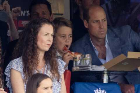 Prince George tucks into pizza as he joins William to watch Ashes test at Lord’s – and everyone’s..