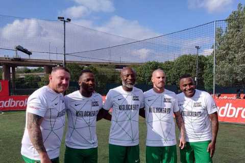 Premier League legends look unrecognisable as they reunite for 5-a-side team – but one sin binned..