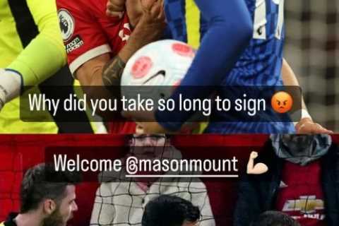 Man Utd fans in stitches at Bruno Fernandes’ ‘angry’ welcome message to Mason Mount after £60m..