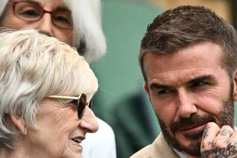 David Beckham takes mum Sandra for day out at Wimbledon as they sit in Royal Box