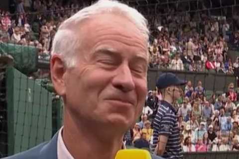 John McEnroe jokes ‘is that training?’ as Wimbledon ace Paula Badosa straddles Stefanos Tsitsipas..