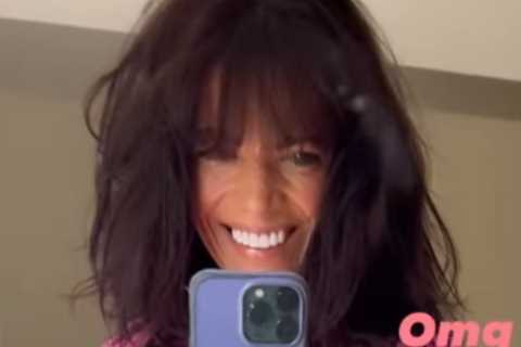 Jenny Powell shows off her long tanned legs in tiny miniskirt after opening up about boob job