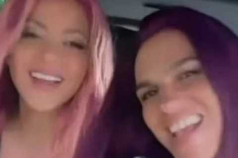 Shakira sings on her way to Silverstone F1 before being spotted in Mercedes VIP lounge amid Lewis..