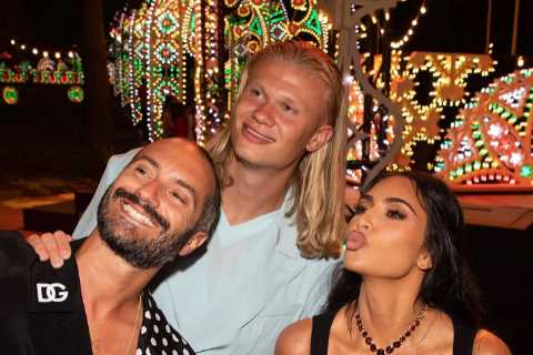 Fans fear Haaland will fall to Kim Kardashian ‘curse’ as he poses with star after she was blamed..