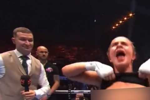 Boxing fans left stunned as OnlyFans star Daniella Hemsley FLASHES boobs after beating Ms. Danielka ..