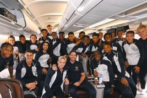 Chelsea fans blast ‘worst squad in decades’ and ask ‘who are these people?’ as team pose for jet..