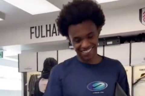 Willian’s emotional Fulham transfer return spoiled by ‘cracking’ wardrobe malfunction in dressing..