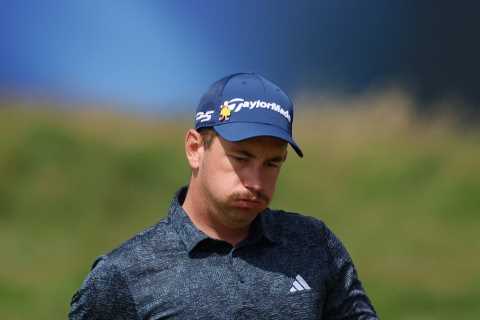 Fans fume at Sky Sports’ coverage of dreaded 17th hole at The Open during leader’s disastrous..