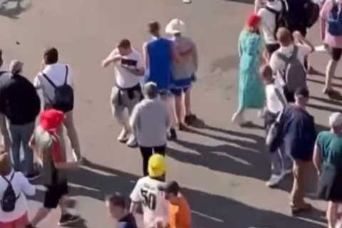 Watch ‘highlight of Old Trafford’ as cricket fan dives head first into a bin in front of puzzled..