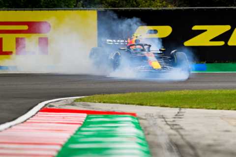 Sergio Perez CRASHES just five minutes into Hungarian GP practice leaving car a wreck while he..