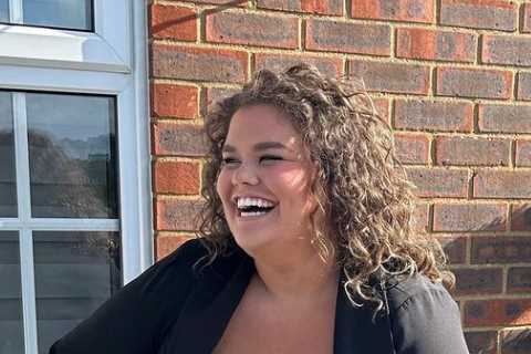 Gogglebox’s Amy Tapper shows off three stone weight loss in leather trousers and strapless top
