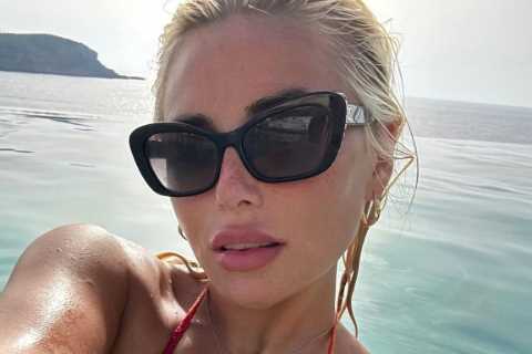 Love Island’s Ellie Brown leaves little to the imagination in red string bikini