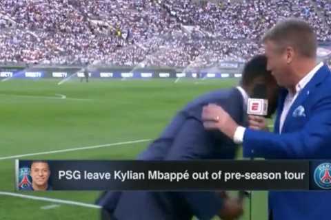 Terrifying moment ex-Premier League star Shaka Hislop collapses live on TV and ESPN co-host begs..