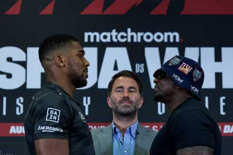 Anthony Joshua relaxes watching ‘one of the greatest heavyweights’ on TV ahead of Dillian Whyte..