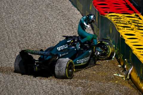 Fans say ‘someone give Lance Stroll a hug’ after he crashes AND falls down stairs on nightmare day..