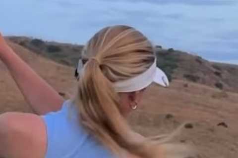 Grace Charis joins no-bra club as she pulls off incredible golf trick shot while fans tell her ‘I..