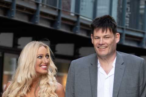 The Chase’s Mark Labbett, 57, takes stunning girlfriend Hayley Palmer, 42, out for dinner in London