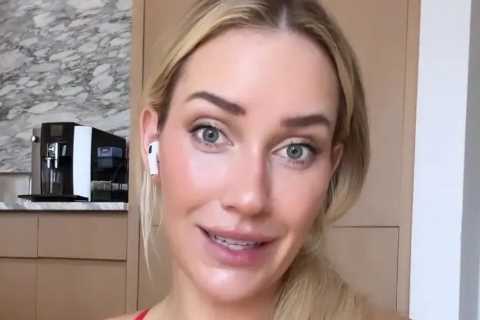 Paige Spiranac shows off cleavage in makeup free snap after finishing workout and asks ‘why is..