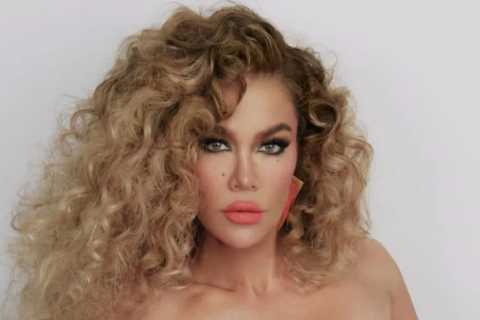 Khloe Kardashian shows off her natural curls in rare photos and puts her pin-thin waist on full..