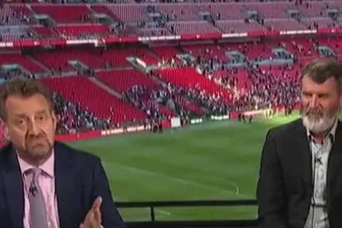 Roy Keane gives death stare to ITV presenter Mark Pougatch as Vieira moment is brought up after..