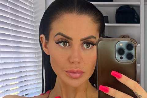 Chloe Ferry looks incredible in tiny black bikini and slicked back hair for sultry snap