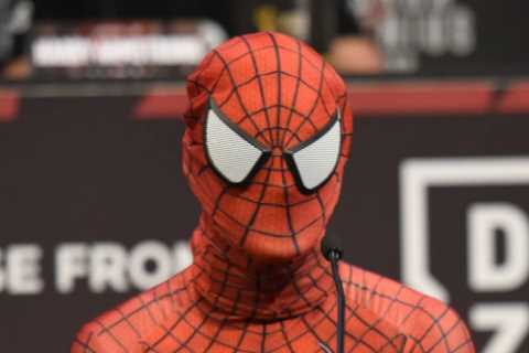 ‘Scrawny nerd’ Brandon Scott dresses up as SPIDER-MAN at press conference then compares his penis..
