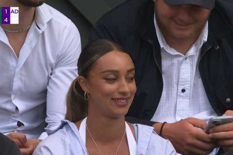 Liam Broady’s model Wag steals show at Wimbledon in low-cut top as BBC cameras repeatedly cut to..