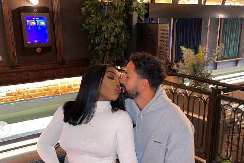 Love Island runners-up Whitney and Lochan put on a loved-up display as they return home after shock ..