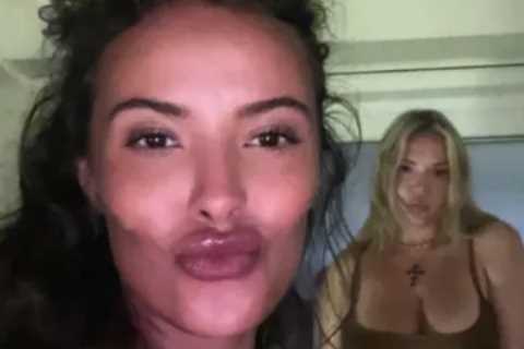 Maya Jama looks amazing as she goes braless in plunging red top on holiday in Ibiza