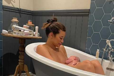 Love Island’s Montana Brown breastfeeds naked in the bath in candid snap with newborn son