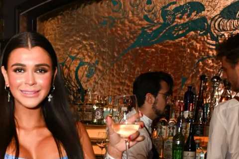 Love Island Star Mal Nicol Nearly Suffers Wardrobe Mishap in Eye-Catching Blue Dress on Night Out..
