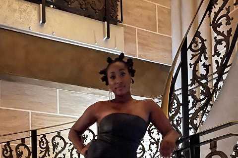A Place in the Sun’s Scarlette Douglas sizzles in low-cut strapless top on glam night out