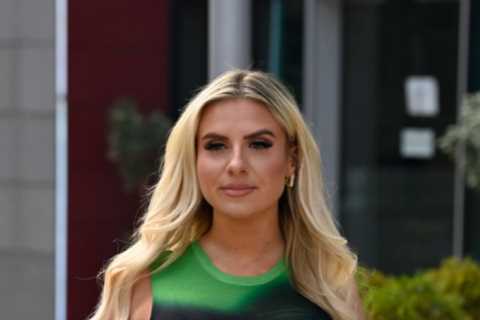 Chloe Burrows shows off her long legs in pink mini-skirt after storming off Celebs Go Dating