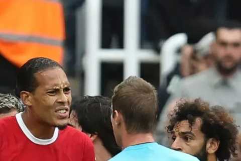 Jurgen Klopp Steps in as Virgil van Dijk 'Abuses' Official After Liverpool Star's Red Card Against..