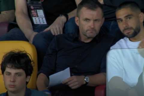 Former Premier League manager Nathan Jones spotted in deep discussion with Brentford signing Neal..