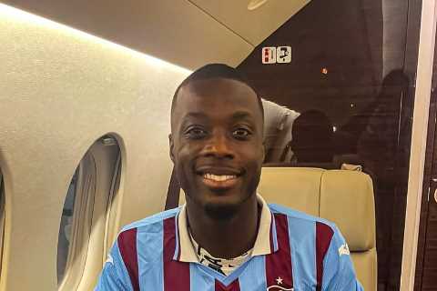 Nicolas Pepe departs Arsenal after posing in Trabzonspor kit on private plane