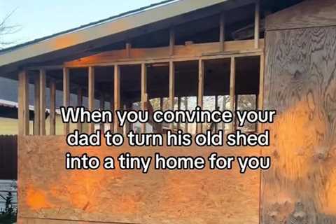 Woman's Dad Transforms Rotten Shed into Stunning Tiny Home