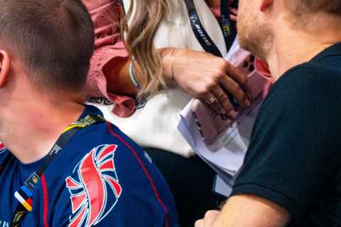 Prince Harry spotted chatting with Hollyoaks star and former model