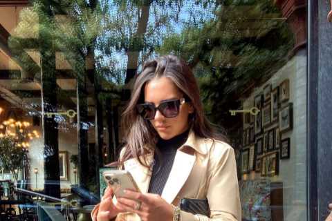 Love Island's Gemma Owen Shows off Toned Legs in Shorts and Trench Coat