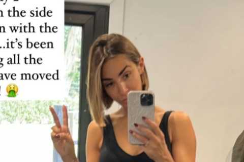Frankie Bridge shows off impressive abs in home gym after two months