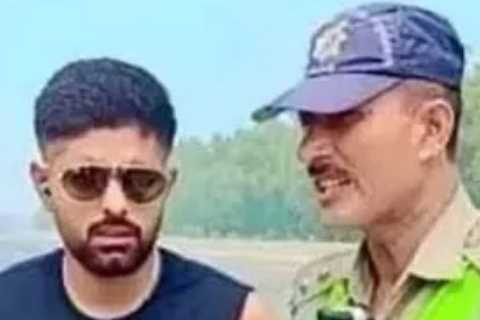 Moment Asia Cup star Babar Azam is slapped with traffic fine after Pakistan captain is caught..