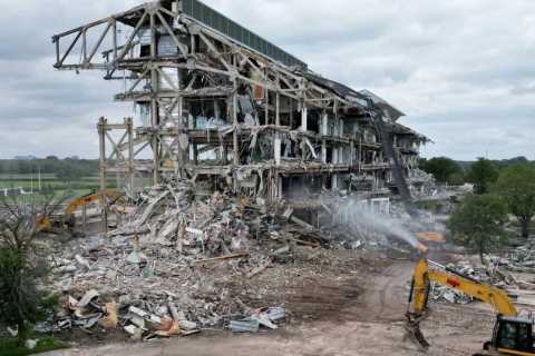 Abandoned racecourse labelled 'world's most beautiful' sees final grandstand torn down in..