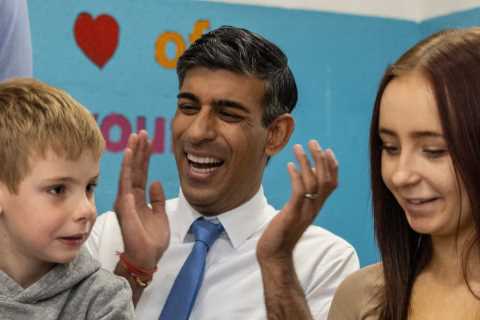 Rishi Sunak relaxes with a game of table football ahead of Conservative party conference