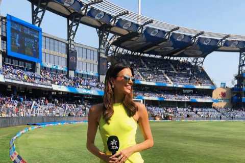 Ex-Miss Australia Erin Holland Rocks Skin-Tight Dress After Landing Top Presenter Job for Cricket..