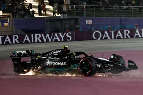 Lewis Hamilton CRASHES OUT of Qatar Grand Prix in first lap horror show as he collides with F1..