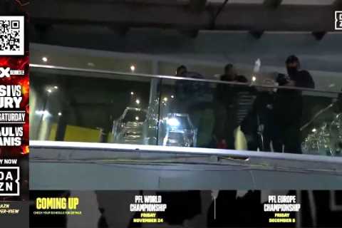 KSI Appears to Spit at John Fury After Tommy's Dad Throws Bottle at Misfits Rival and His Team in..