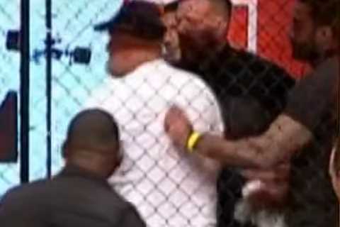John Fury punches cage in heated confrontation with KSI ahead of fight