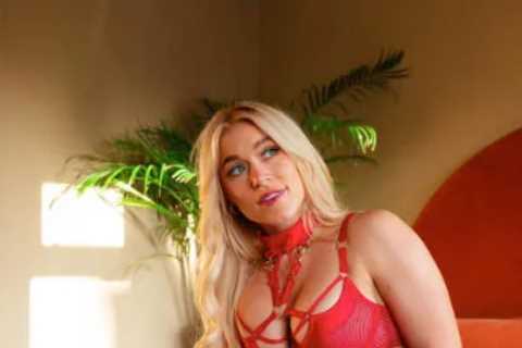 Elle Brooke Sets Hearts Racing in Red Lingerie with Steamy Bedroom Shots